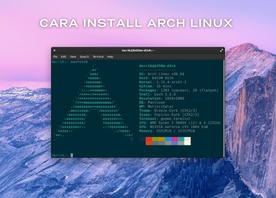 Cara install arch linux